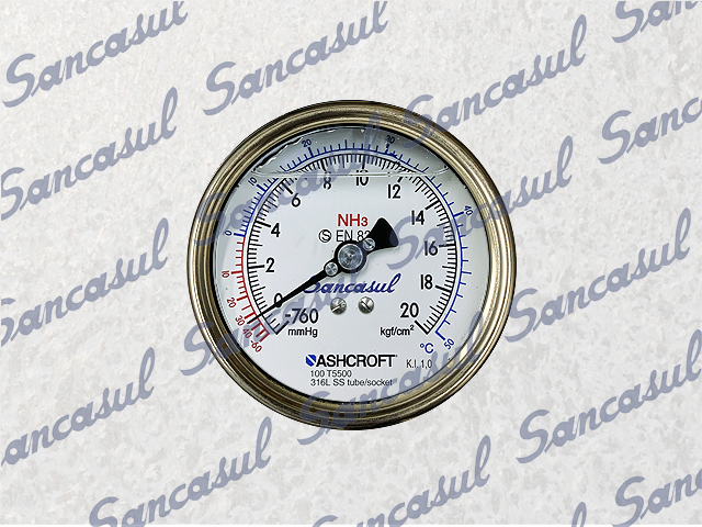 [PCMYCA000800] MANÔMETRO ALTA 20KG - NH3 - 4" - A